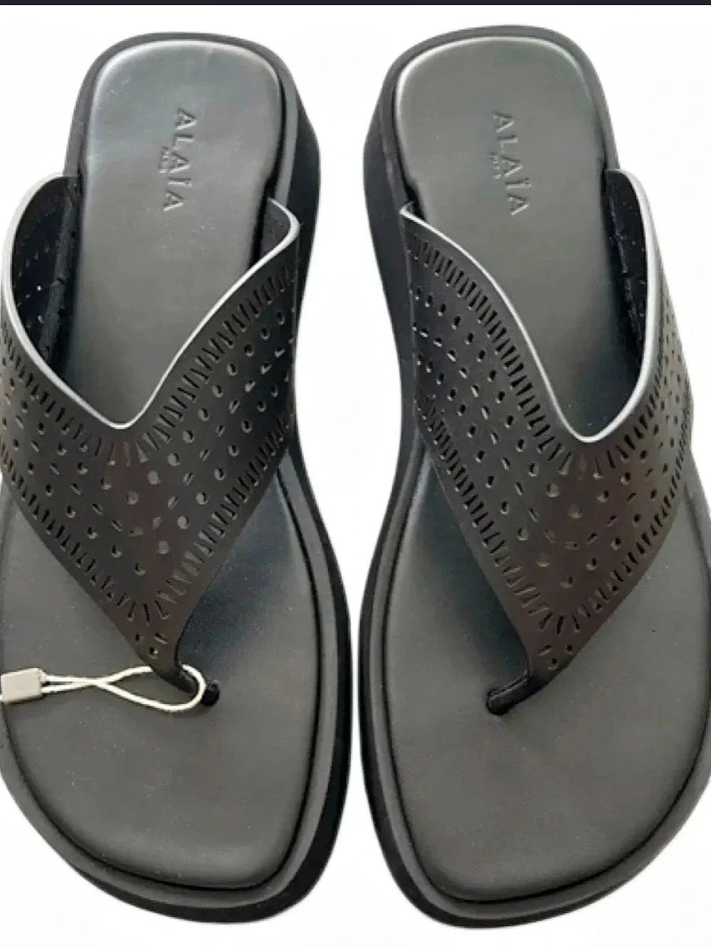 Alaïa Vienne Thong Platform Sandals Black Sz 41